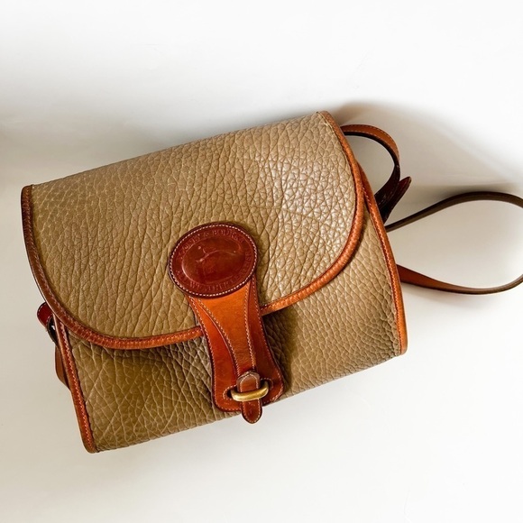 VINTAGE DOONEY & BOURKE Leather Crossbody Brown Tan Purse - Picture 1 of 8